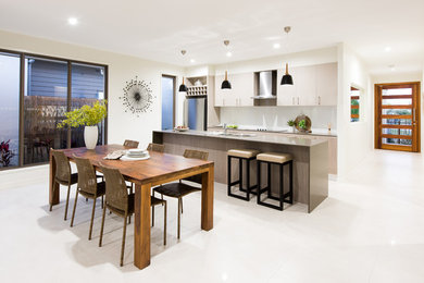 Photo of a modern home design in Brisbane.