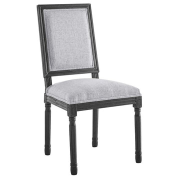 Modway Court French Vintage Dining Side Chair, Black/Gray -EEI-4661-BLK-LGR