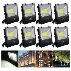 8X 150W Slim LED Floodlight Warm White Outdoor Security Waterproof IP65 Lamps UK 