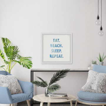"Eat Beach Sleep Repeat" Framed Painting Print