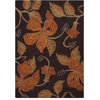 Country & Floral Blooming Area Rug, Rectangle, Espresso, Rust, 3'3"x5'3"