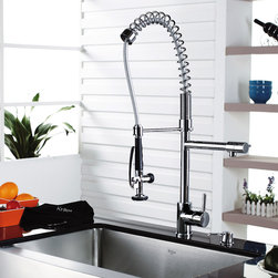 Kraus Single Lever Pull Out Kitchen Faucet Chrome KPF-1602 - Kitchen Faucets