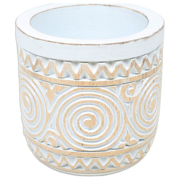 Novica Handmade Spiral Beauty Wood Decorative Vase