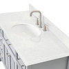 Ariel Kensington 54" Single Oval Sink Bathroom Vanity, Carrara Quartz, Grey
