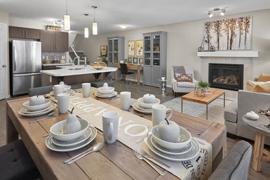 Inspiration for a contemporary dining room remodel in Edmonton