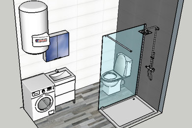 3D salle de bain + plan d'aménagement de l'appartement