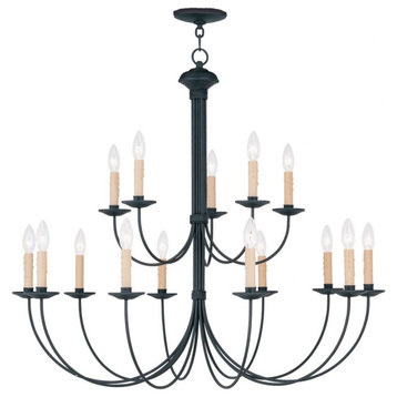 15 Light Chandelier in Farmhouse Style - 36 Inches wide by 33 Inches high