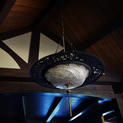 Timberframe Craftsman Traditional Custom Home - Chandeliers
