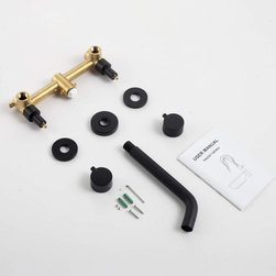 Matte Black Wall Mount Solid Brass Bathroom Faucet - Bathroom Sink Faucets
