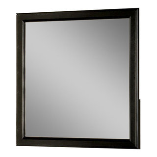  Acme Louis Philippe III Square Wooden Mirror in Black