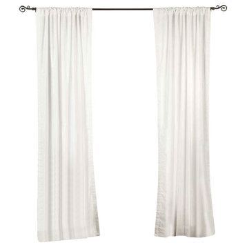 Lined-White Rod Pocket  Velvet Curtain / Drape / Panel   - 43W x 96L - Piece