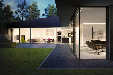 Inspiration for a large contemporary home design in Manchester.