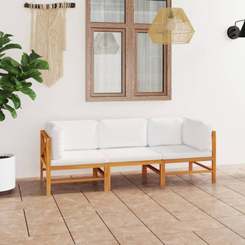 vidaXL Patio Lounge Set Outdoor Sectional Sofa Set 4-Seater Solid Teak Wood