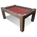 Game Theory Tables - Origins American Walnut Game Table, 8 Players, Red Dgs - Sophisticated and elegant premium board game table that blends performance with modern design aesthetics. We make board game tables that bring friends and family together for unforgettable game nights.