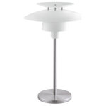 EGLO - Brenda Table Lamp, Satin Nickel Finish, White Shade - Features:
