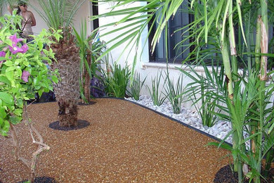 Example of an island style exterior home design in San Diego