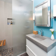 Bathroom single panel glass shower