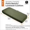 Patio Bench/Settee Contoured Back Cushion, Heather Fern Green, 41"x18"x3"