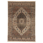Jaipur Living - Vibe by Jaipur Living Irenea Medallion Tan/Ivory Area Rug, 7'10"x11'1" - Inspired by the vintage perfection of sun-bathed Turkish designs, the Myriad collection is warm and inviting with faded yet moody hues. The Irenea rug boasts an elegantly distressed, ornate medallion in tones of tan, ivory, pink, and blue with ivory fringe trim for added texture and antique allure. This power-loomed rug features a plush and durable blend of polyester and polypropylene, lending the ideal accent to high-traffic spaces.