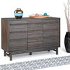 Tabler Solid Wood 54" Rustic Modern Sideboard Buffet, Driftwood