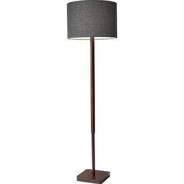 Ellis Floor Lamp - Walnut, Gray