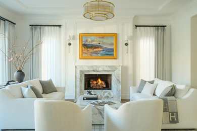 Example of a transitional living room design in Orange County