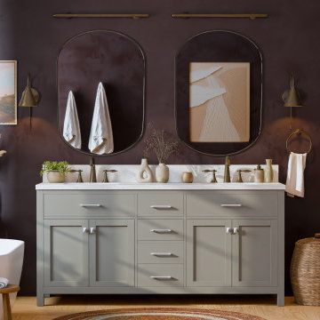Caroline 72'' Grey Bathroom Vanity
