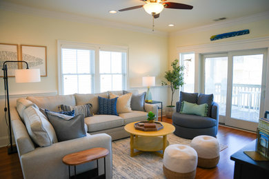 Example of a beach style living room design in Other