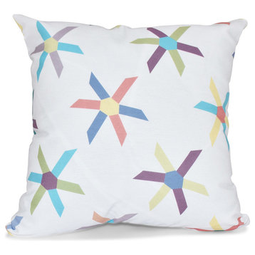 Pinwheel Pop, Geometric Print Outdoor Pillow, Turquoise, 20"x20"