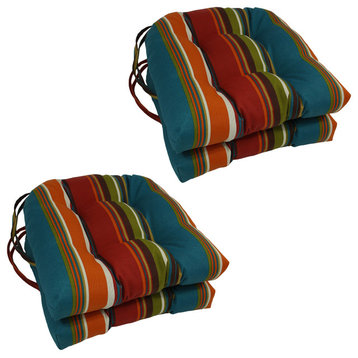 16" Outdoor Spun Polyester U-shaped Tufted Chair Cushions, Set of 4, Westport Te