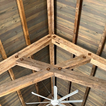 Original Face Sawn Box Beams and Original Face Reclaimed Antique Heart Pine Soli