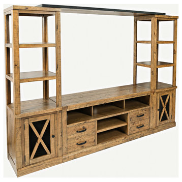 Telluride Rustic Pine Entertainment Center With 60" TV Console