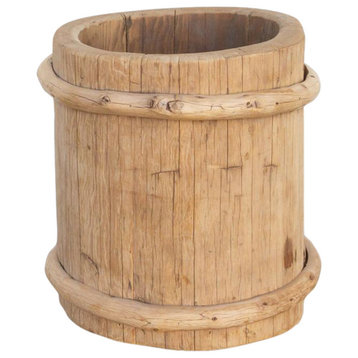 Bleached Wood and Bamboo Container