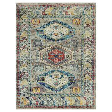 Willow Mesa Area Rug, Silver, 9'x12', Tribal