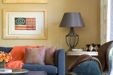Example of a trendy living room design in Denver