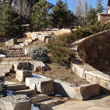 Rustic mountain stairs