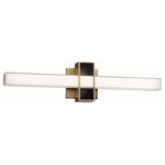 George Kovacs Lighting - Gege Kovacs Lighting P1523-575-L Maj-LED Light Bath Vanity - Color Temperature:  CRI: 92 LIMajor-LED Light Bath Aged Brass Frosted AUL: Suitable for damp locations Energy Star Qualified: n/a ADA Certified: n/a  *Number of Lights: 1-*Wattage:25w Z30 LED bulb(s) *Bulb Included:Yes *Bulb Type:Z30 LED *Finish Type:Aged Brass