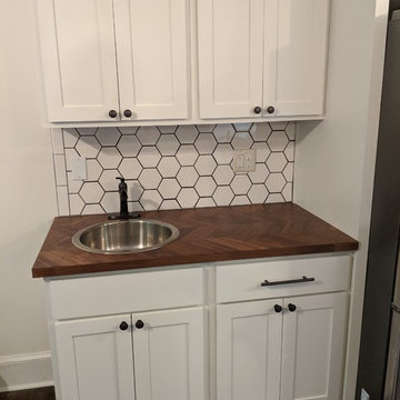 Kitchen Backsplash, Window, and Shelving