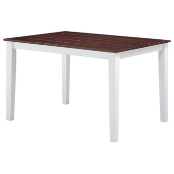 Green Leigh Dining Table, White and Walnut