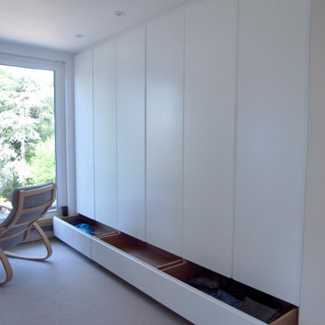 White Minimalist Wardrobes in Cockfosters Home