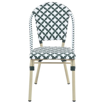 Furniture of America Misea Transitional Aluminum Patio Chair in Green (Set of 2)