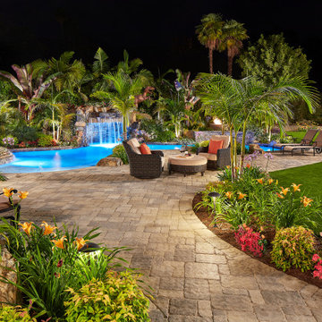 Backyard Swimming Pool Grotto Oasis