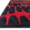 Loloi Nova Collection Rug, Red and Black, 7'6"x7'6" Square