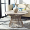 Whent Round Coffee Table White Washed/Black Safavieh
