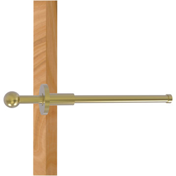 Traditional Retractable Pullout Garment Rod, Satin Brass