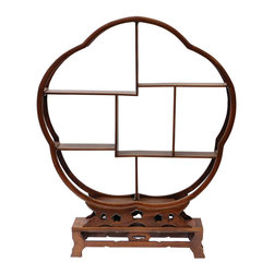 Chinese Flower Shape Small Table Top Curio Display Stand cs875-4 - Home Decor