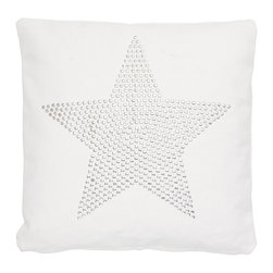 GreenGate Cushion Cover White With Metal Star - Scatter Cushions