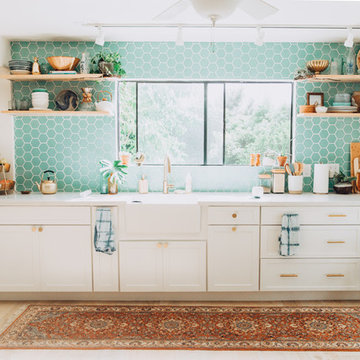 Airy Aqua Kitchen Backsplash