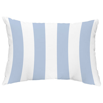 Rugby Stripe 14"x20" Decorative Stripe Outdoor Pillow, Blue