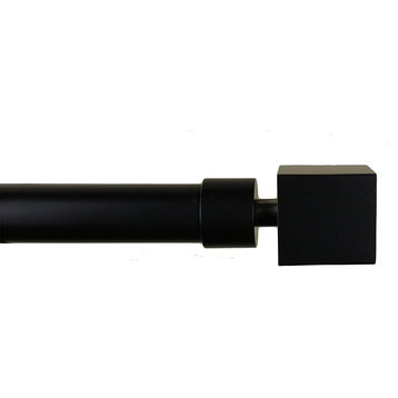 1" Wright Adjustable Curtain Rod, 48"-84", Black